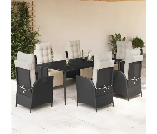 7-Daļīgs Dārza Mēbeļu Komplekts Ar Matračiem, Pe Rotangpalma Vidaxl