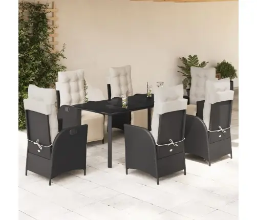 7-Daļīgs Dārza Mēbeļu Komplekts Ar Matračiem, Pe Rotangpalma Vidaxl