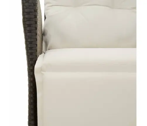 9-Daļīgs Dārza Mēbeļu Komplekts, Matrači, Melns, Pe Rotangpalma Vidaxl