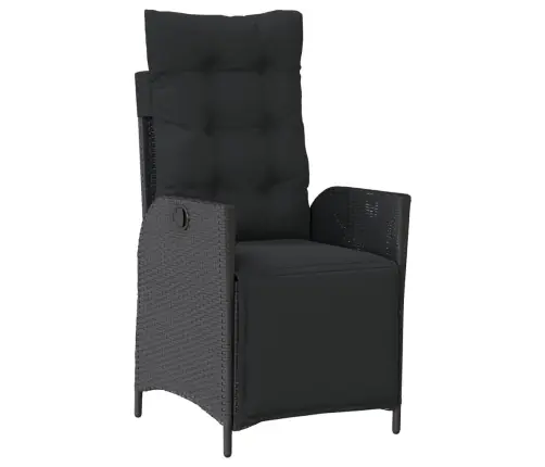 5-Daļīgs Dārza Mēbeļu Komplekts, Matrači, Melna Pe  Rotangpalma Vidaxl