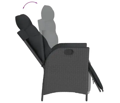 Sodo Komplektas Su Pagalvėlėmis, 7 Dalių, Juodas, Poliratanas