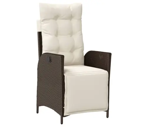 5-Osaline Aia Söögimööbli Komplekt Patjadega, Pruun, Polürotang