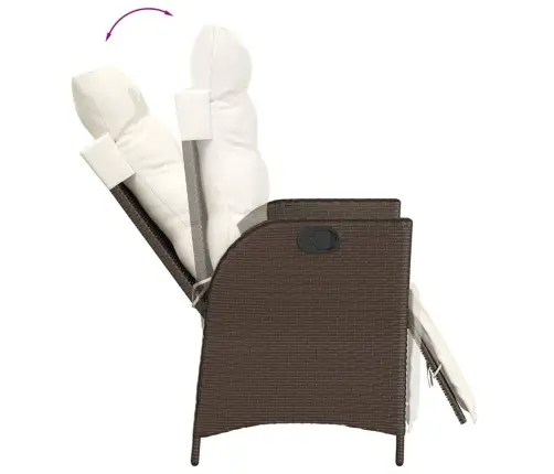 5-Osaline Aia Söögimööbli Komplekt Patjadega, Pruun, Polürotang