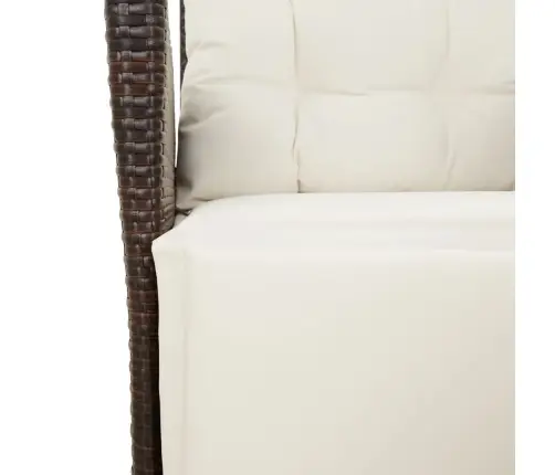 7-Daļīgs Dārza Mēbeļu Komplekts, Matrači, Brūna Pe Rotangpalma Vidaxl