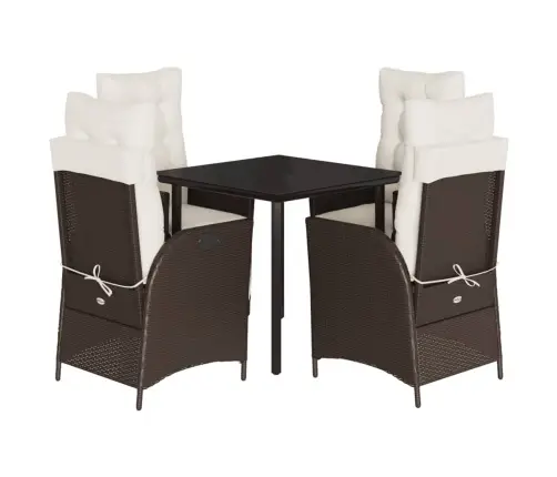 5-Daļīgs Dārza Mēbeļu Komplekts Ar Matračiem, Pe Rotangpalma Vidaxl