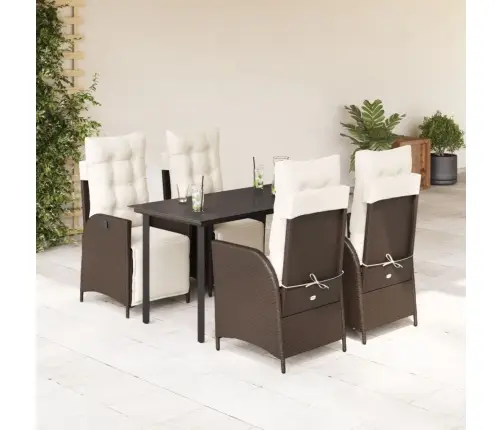 5-Daļīgs Dārza Mēbeļu Komplekts Ar Matračiem, Pe Rotangpalma Vidaxl