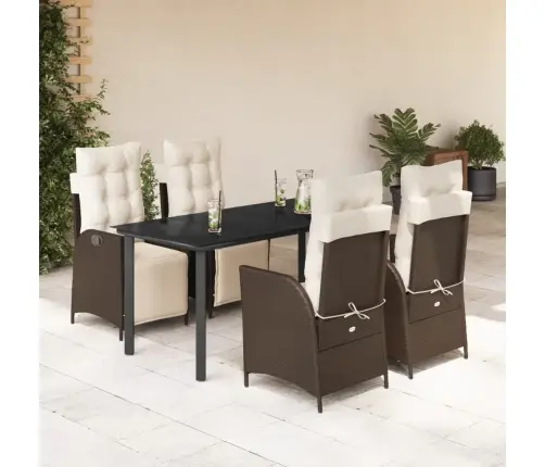 5-Daļīgs Dārza Mēbeļu Komplekts Ar Matračiem, Pe Rotangpalma Vidaxl