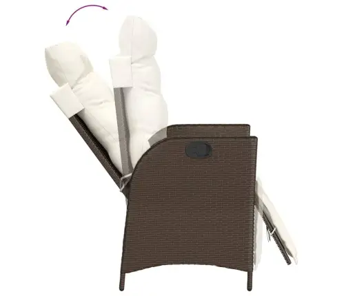 9-Osaline Aia Söögimööbli Komplekt Patjadega, Pruun, Polürotang