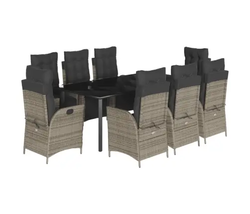 9-Daļīgs Dārza Mēbeļu Komplekts Ar Matračiem, Pe Rotangpalma Vidaxl