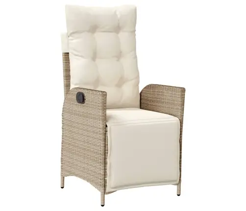 5-Daļīgs Dārza Mēbeļu Komplekts, Matrači, Bēša Pe Rotangpalma Vidaxl