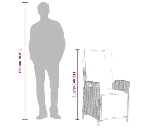 5-Daļīgs Dārza Mēbeļu Komplekts, Matrači, Bēša Pe Rotangpalma Vidaxl