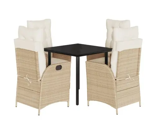 5-Osaline Aiamööbli Komplekt Patjadega, Beež, Polürotang