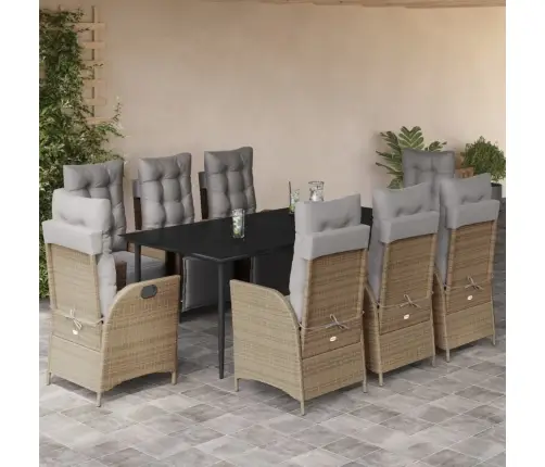 9-Daļīgs Virtuves Mēbeļu Komplekts Ar Matračiem, Pe Rotangpalma Vidaxl 9-Daļīgs Virtuves Mēbeļu Komplekts Ar Matračiem, Pe Rotangpalma Vidaxl