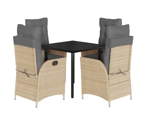 5-Daļīgs Dārza Mēbeļu Komplekts Ar Matračiem, Pe Rotangpalma Vidaxl