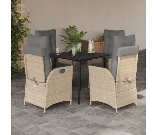 5-Daļīgs Dārza Mēbeļu Komplekts Ar Matračiem, Pe Rotangpalma Vidaxl