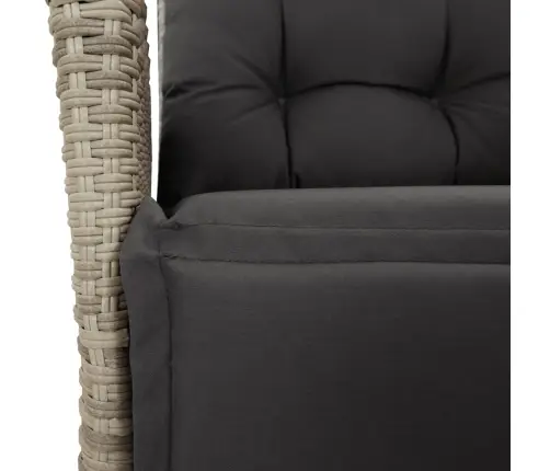 5-Daļīgs Dārza Mēbeļu Komplekts, Matrači,Gaiši Pelēka Pe Pinums Vidaxl