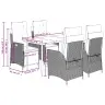 5-Osaline Aiamööbli Komplekt Patjadega, Helehall, Polürotang