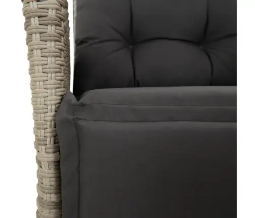 9-Osaline Aiamööbli Komplekt Patjadega, Helehall, Polürotang