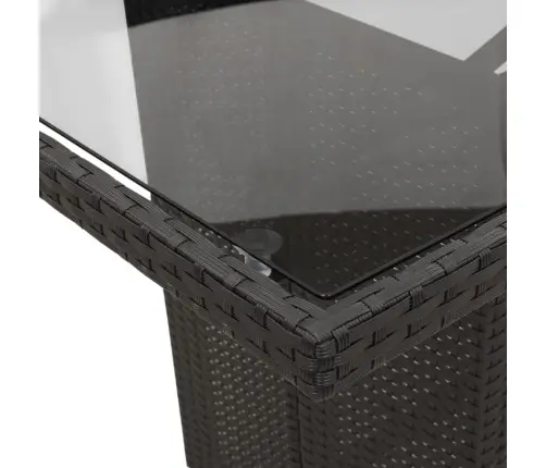 7-Osaline Aiamööblikomplekt Patjadega, Must, Polürotang