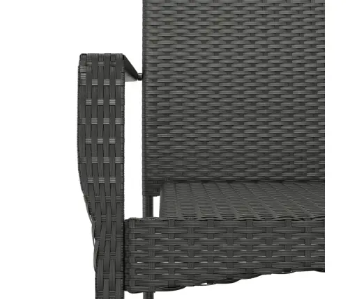 9-Daļīgs Dārza Mēbeļu Komplekts, Matrači, Melns, Pe Rotangpalma Vidaxl
