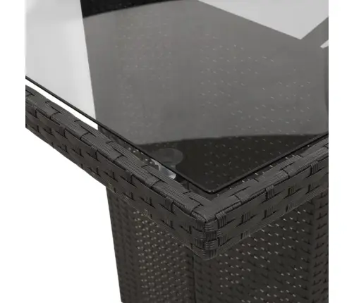 Sodo Komplektas Su Pagalvėlėmis, 9 Dalių, Juodas, Poliratanas