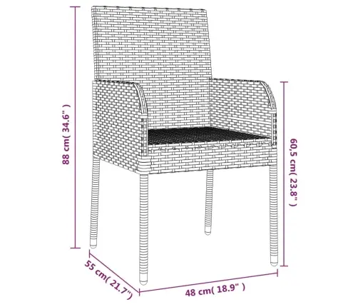 9-Osaline Aiamööbli Komplekt Patjadega, Hall, Polürotang