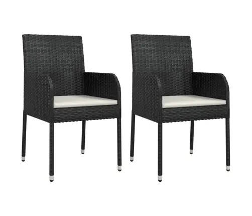 Sodo Komplektas Su Pagalvėlėmis, 9 Dalių, Juodas, Poliratanas