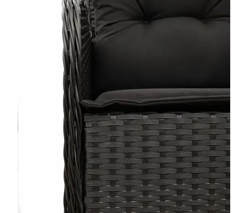 9-Daļīgs Dārza Mēbeļu Komplekts, Matrači, Melns, Pe Rotangpalma Vidaxl