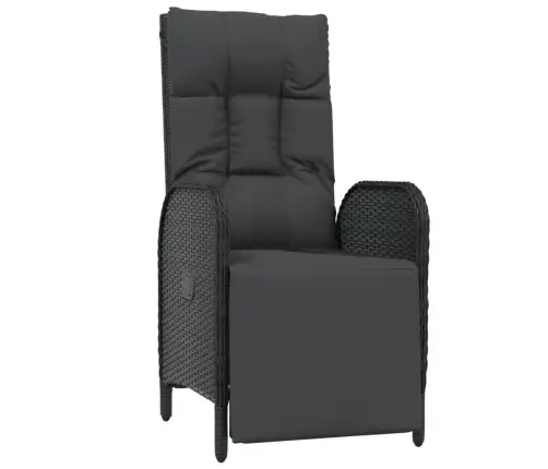 Sodo Komplektas Su Pagalvėlėmis, 9 Dalių, Juodas, Poliratanas