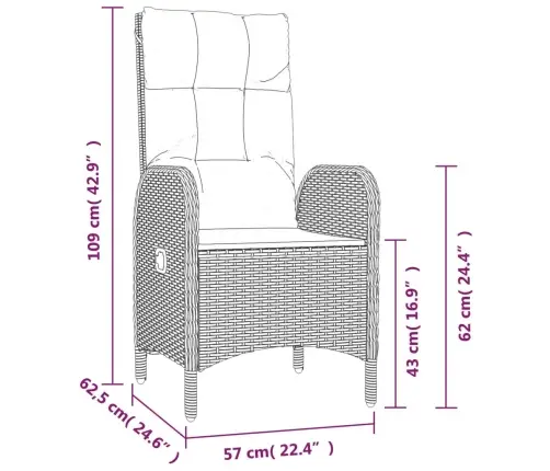 Sodo Komplektas Su Pagalvėlėmis, 9 Dalių, Juodas, Poliratanas