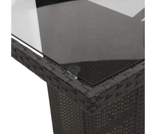 9-Daļīgs Dārza Mēbeļu Komplekts, Matrači, Melns, Pe Rotangpalma Vidaxl