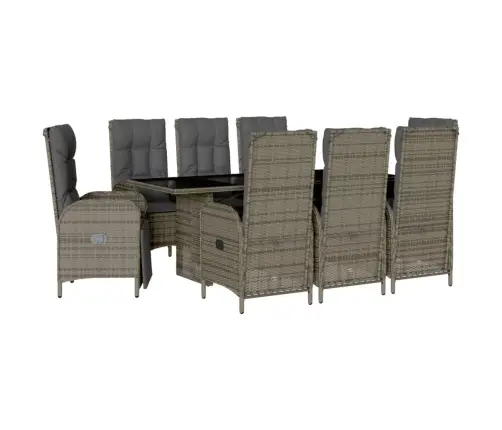 9-Daļīgs Dārza Mēbeļu Komplekts Ar Matračiem, Pe Rotangpalma Vidaxl