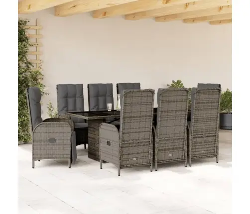 9-Daļīgs Dārza Mēbeļu Komplekts Ar Matračiem, Pe Rotangpalma Vidaxl