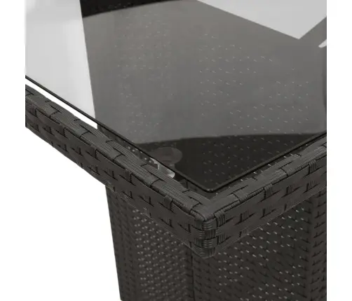 7-Osaline Aiamööblikomplekt Patjadega, Must, Polürotang