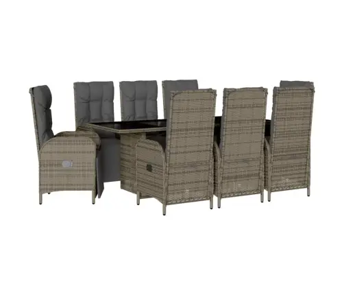 9-Daļīgs Dārza Mēbeļu Komplekts Ar Matračiem, Pe Rotangpalma Vidaxl