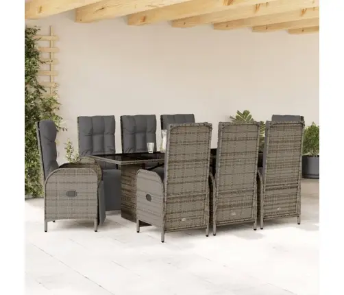 9-Daļīgs Dārza Mēbeļu Komplekts Ar Matračiem, Pe Rotangpalma Vidaxl