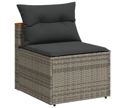 5-Daļīgs Dārza Dīvānu Komplekts, Matrači, Pelēka Pe Rotangpalma Vidaxl 5-Daļīgs Dārza Dīvānu Komplekts, Matrači, Pelēka Pe Rotangpalma Vidaxl