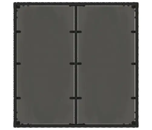 Dārza Galds Ar Stikla Virsmu, 90X90X75 Cm, Melna Pe Rotangpalma Vidaxl