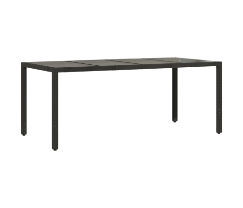 Dārza Galds Ar Stikla Virsmu, 190X90X75Cm, Melna Pe Rotangpalma Vidaxl