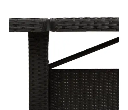 Dārza Galds Ar Akācijas Virsmu, Melns, 240X90X75 Cm, Pe Pinums Vidaxl