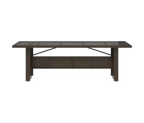 Dārza Galds Ar Stikla Virsmu, 240X90X75Cm, Brūna Pe Rotangpalma Vidaxl Dārza Galds Ar Stikla Virsmu, 240X90X75Cm, Brūna Pe Rotangpalma Vidaxl