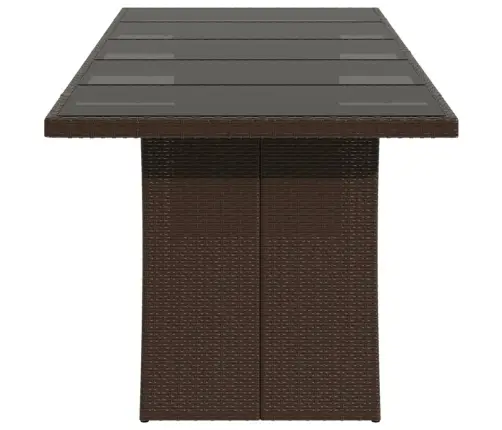 Dārza Galds Ar Stikla Virsmu, 240X90X75Cm, Brūna Pe Rotangpalma Vidaxl Dārza Galds Ar Stikla Virsmu, 240X90X75Cm, Brūna Pe Rotangpalma Vidaxl
