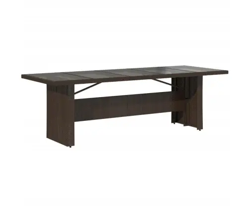 Dārza Galds Ar Stikla Virsmu, 240X90X75Cm, Brūna Pe Rotangpalma Vidaxl Dārza Galds Ar Stikla Virsmu, 240X90X75Cm, Brūna Pe Rotangpalma Vidaxl
