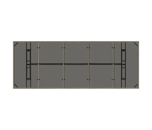 Dārza Galds, Stikla Virsma, Pelēks, 240X90X75Cm, Pe Rotangpalma Vidaxl