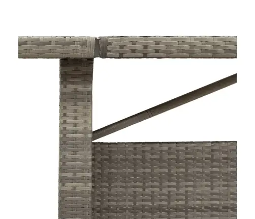 Dārza Galds, Stikla Virsma, Pelēks, 240X90X75Cm, Pe Rotangpalma Vidaxl