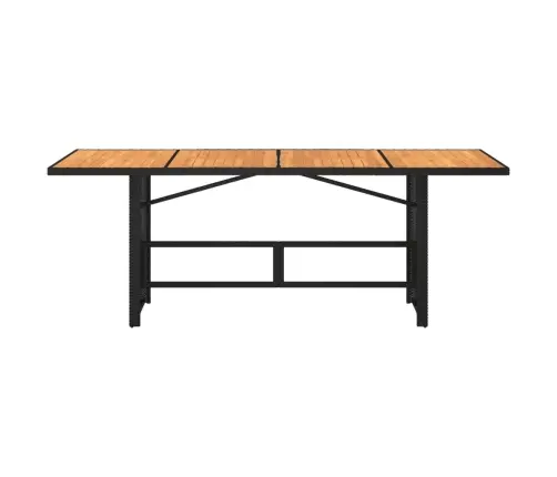 Aialaud Akaatsiapuidust Plaadiga, Must, 190X80X75 cm Pe-Rotang