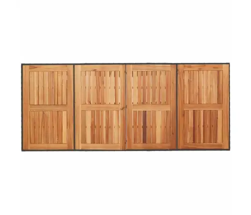 Aialaud Akaatsiapuidust Plaadiga, Must, 190X80X75 cm Pe-Rotang