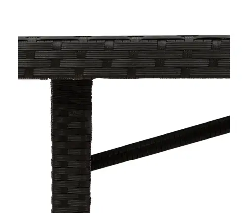 Dārza Galds Ar Stikla Virsmu, 190X80X75Cm, Melna Pe Rotangpalma Vidaxl