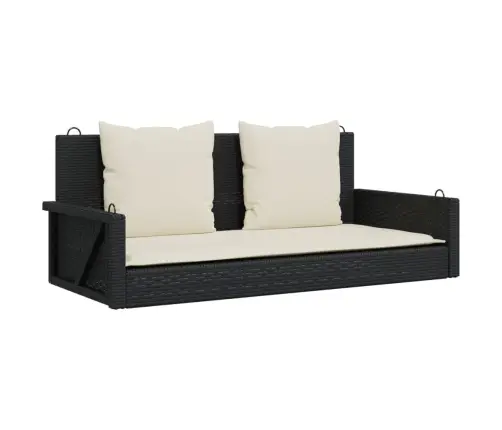 Sūpynės Su Pagalvėlėmis, Juodos, 119X56X48cm Polirotangas