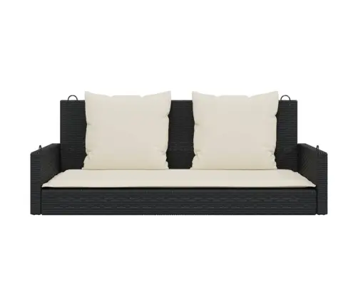 Sūpynės Su Pagalvėlėmis, Juodos, 119X56X48cm Polirotangas